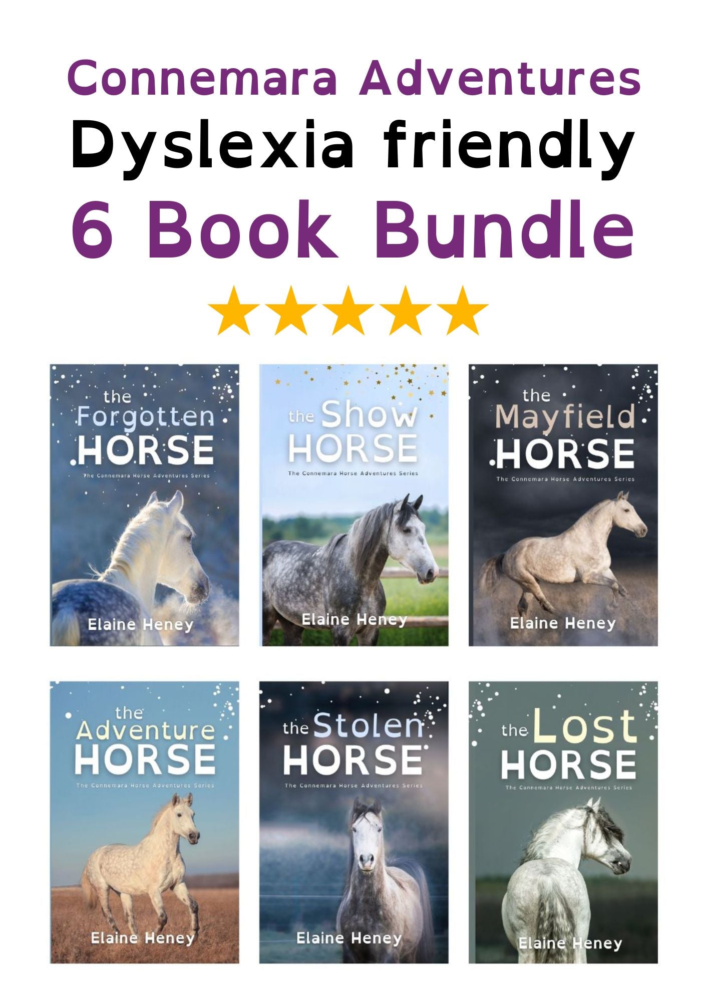 Connemara Pony Adventures - Dyslexia Friendly 6 Book Bundle - AnPost