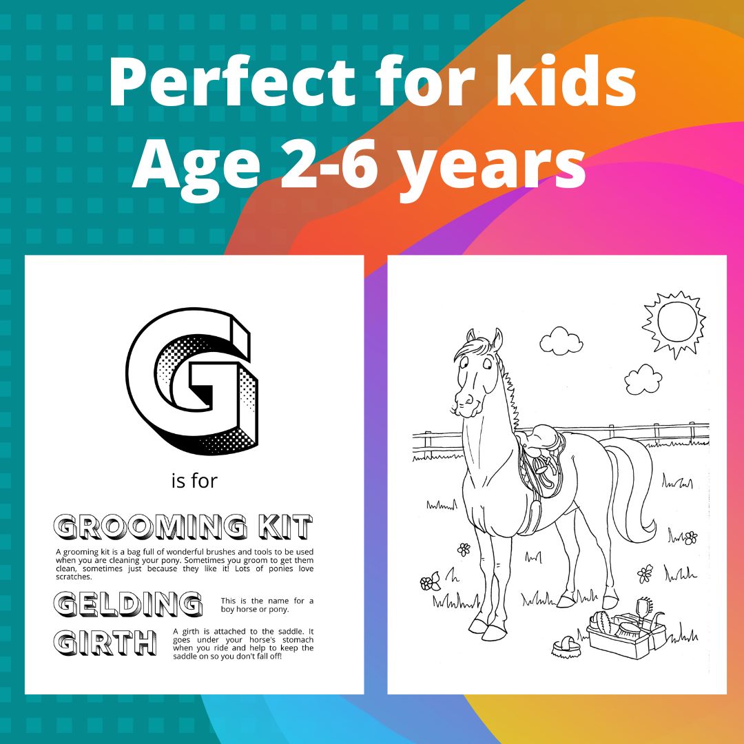 The educational ABC horse colouring book for kids | P is for Pony | UK EDITION